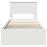 Bed Frame with Headboard White 90 x 200 cm Engineered Wood 3410940