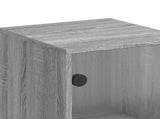 Side Cabinet with Glass Doors Grey Sonoma 35x37x100 cm 836558