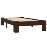 Bed Frame Dark Brown Solid Pine Wood, Plywood Slats Single 283298