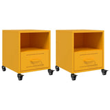 Bedside Cabinets 2 pcs Mustard Yellow 36x39x43.5 cm Steel 846711