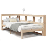 Bookcase Bed without Mattress 75x190 cm Solid Wood Pine 3324341