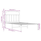 Bed Frame White Powder-Coated Steel Single Bed Frame 352622