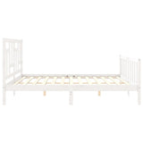 Bed Frame without Mattress White 200x200 cm Solid Wood Pine 3193162