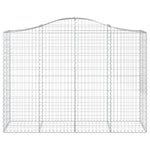 Arched Gabion Baskets 10 pcs 200x50x140/160 cm Galvanised Iron 3145690