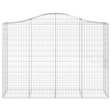 Arched Gabion Baskets 10 pcs 200x50x140/160 cm Galvanised Iron 3145690
