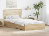 Bed Frame with Drawer with Headboard Manual Engineered Wood 3411677