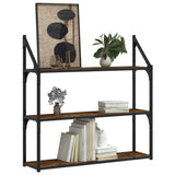 3-Tier Wall Shelf Smoked Oak 80x21x78.5 cm Engineered Wood 835456