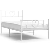 Metal Bed Frame without Mattress with Footboard White 80x200cm 355521