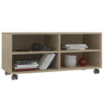 TV Cabinet with Castors Sonoma Oak 90x35x35 cm Engineered Wood 800183