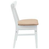Dining Chairs 2 pcs White 42 x 47.5 x 81 cm Solid Rubber Wood 42020436