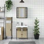 ZNTS 3 Piece Bathroom Cabinet Set Sonoma Oak Engineered Wood 3214756
