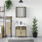 ZNTS 3 Piece Bathroom Cabinet Set Sonoma Oak Engineered Wood 3214756