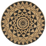 Handmade Rug Jute with Black Print 120 cm 133699