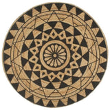 Handmade Rug Jute with Black Print 120 cm 133699