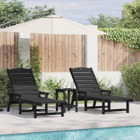 Garden Lounge Furniture 3 pcs Black 38 x 38 x 46cm Polyethylene 3335856