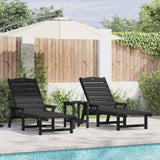 Sun Lounger 2 pcs Black 195.5 x 53 x 98.5 cm Polyethylene 3335852