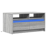 ZNTS Coffee Table with LED Lights Grey Sonoma Engineered Wood 851996