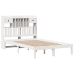 ZNTS Bookcase Bed without Mattress White 135x190 cm Double Solid Wood Pine 3321617