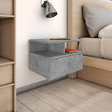 Floating Nightstands 2 pcs Concrete Grey 40x31x27cm Engineered Wood 800414
