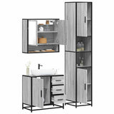 3 Piece Bathroom Furniture Set Grey Sonoma Engineered Wood 3301108
