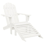Garden Adirondack Chair with Ottoman&Table Solid Fir Wood White 315929