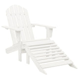Garden Adirondack Chair with Ottoman&Table Solid Fir Wood White 315929