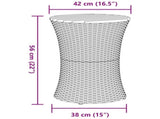 Garden Side Table Drum Shape Grey Poly Rattan and Solid Wood 368297