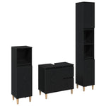 Bathroom Furniture Set with Drawer 3 pcs Black 30 x 30 x 180 cm 3333086