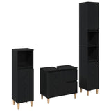 Bathroom Furniture Set with Drawer 3 pcs Black 30 x 30 x 180 cm 3333086