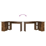 Desk with Shelf Smoked Oak 142 x 102 x 73 cm Engineered Wood 869294