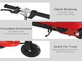 Folding Electric Kids Scooter Ride on Age 7-14, Red/Black T3398P347577