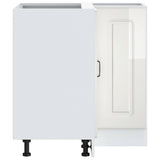 Kitchen Corner Base Cabinet Kalmar High Gloss White Engineered Wood 853509