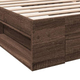 Bed Frame with Drawer without Mattress Brown Oak 90x200 cm 3280803