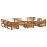 Outdoor Sofa Set 10 pcs Natural Solid Acacia Wood 3374174