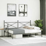 Daybed with Trundle without Mattress Black 90x200 cm Steel 4104675