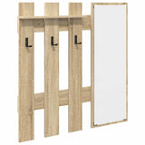 Wall-Mounted Coat Rack with Mirror Sonoma Oak 100 x 10 x 100 cm 874509