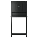 Washing Machine Cabinet BERG Black 76x27x164.5 cm Solid Wood 358557