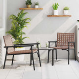 Garden Chair 2 pcs Brown 78 x 55.5 x 75.5 cm Poly Rattan 42004143