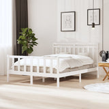 Bed Frame without Mattress White King Size Solid Wood 3100964