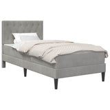 Bed Frame with Mattress Light Grey 90 x 190 cm Velvet 3415256