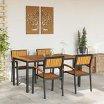 Garden Dining Set 5 pcs Black and brown 150 x 90 x 75 cm 3284415
