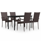 Garden Dining Set Brown and Black 3099385