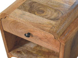 Solid Wood Newton Mini Oak-ish Nightstand with a drawer and open shelf, Brown B2743P403243