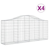 Arched Gabion Baskets 4 pcs 200x30x80/100 cm Galvanised Iron 3145411