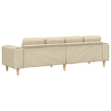 Living Room Couch Cream 250 x 77 x 76 cm Polyester 3335087