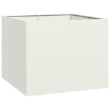 Planter White 100x100x80 cm Steel 860823