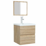 Bathroom Cabinet with Mirror Sonoma Oak Engineered Wood 804866