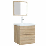 Bathroom Cabinet with Mirror Sonoma Oak Engineered Wood 804866