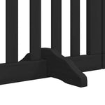 Dog Gate with Door Foldable 9 Panels Black 450 cm Poplar Wood 3155653