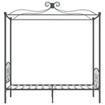 ZNTS 284480 Canopy Bed Frame without Mattress Grey Metal 90x200 cm